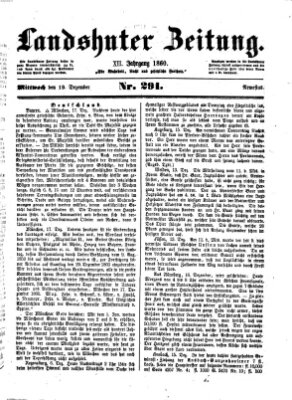 Landshuter Zeitung Mittwoch 19. Dezember 1860