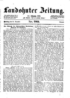 Landshuter Zeitung Freitag 21. Dezember 1860