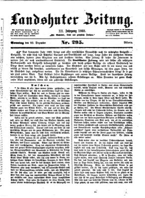 Landshuter Zeitung Sonntag 23. Dezember 1860