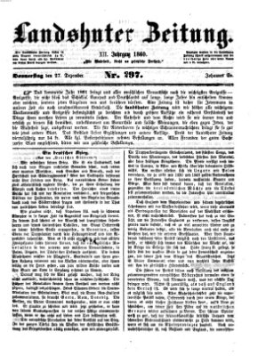 Landshuter Zeitung Donnerstag 27. Dezember 1860