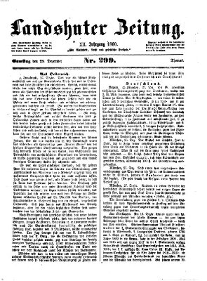 Landshuter Zeitung Samstag 29. Dezember 1860