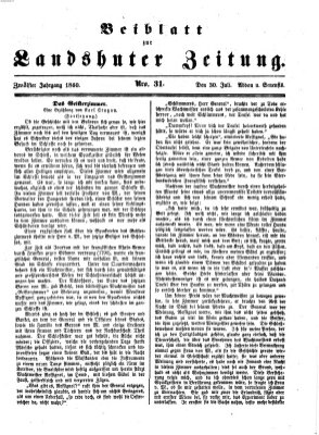 Landshuter Zeitung Montag 30. Juli 1860