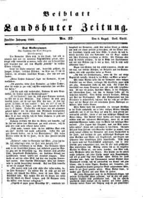 Landshuter Zeitung Montag 6. August 1860