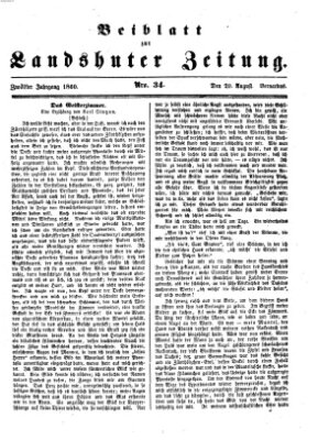 Landshuter Zeitung Montag 20. August 1860