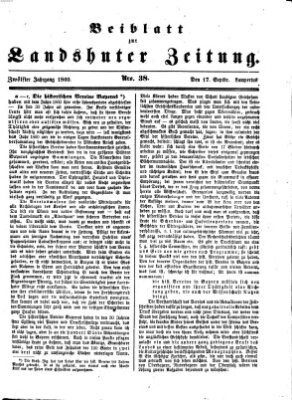 Landshuter Zeitung Montag 17. September 1860