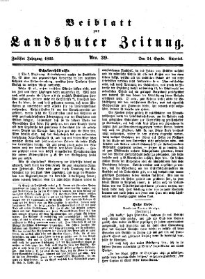 Landshuter Zeitung Montag 24. September 1860