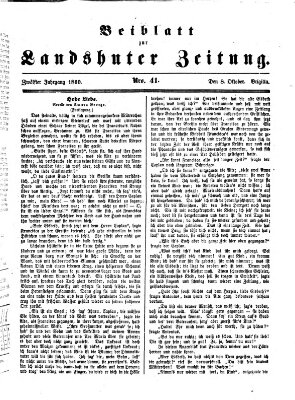 Landshuter Zeitung Montag 8. Oktober 1860