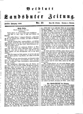 Landshuter Zeitung Montag 22. Oktober 1860