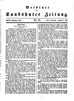 Landshuter Zeitung Montag 5. November 1860