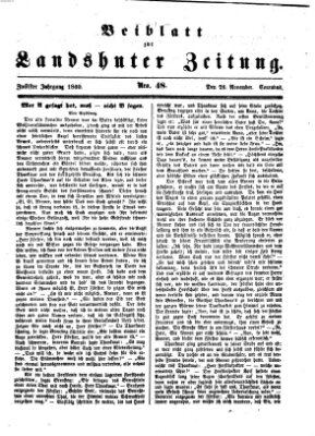 Landshuter Zeitung Montag 26. November 1860