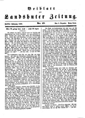 Landshuter Zeitung Montag 3. Dezember 1860