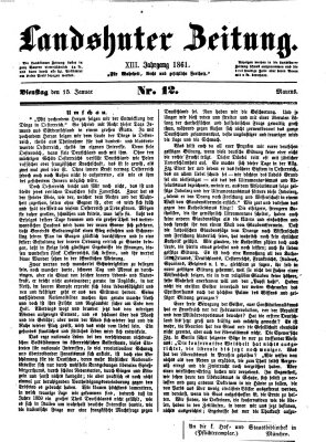 Landshuter Zeitung Dienstag 15. Januar 1861