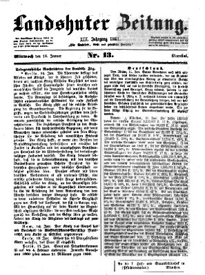 Landshuter Zeitung Mittwoch 16. Januar 1861