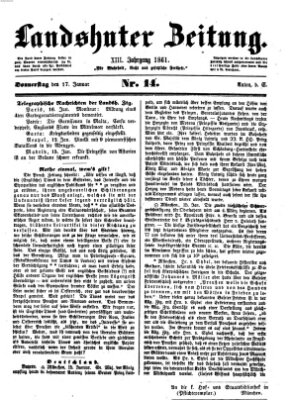 Landshuter Zeitung Donnerstag 17. Januar 1861