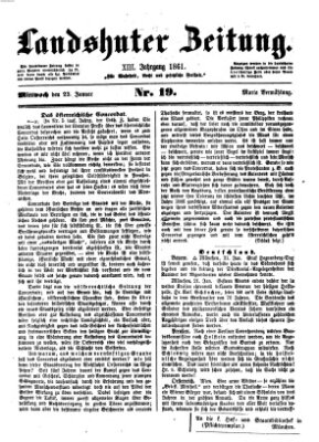 Landshuter Zeitung Mittwoch 23. Januar 1861