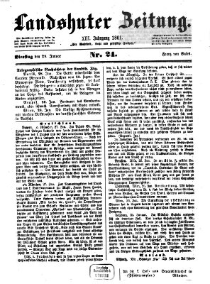 Landshuter Zeitung Dienstag 29. Januar 1861