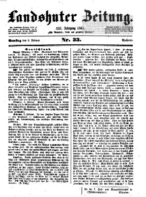 Landshuter Zeitung Samstag 9. Februar 1861