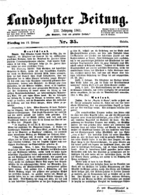 Landshuter Zeitung Dienstag 12. Februar 1861