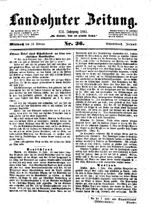 Landshuter Zeitung Mittwoch 13. Februar 1861