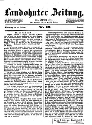 Landshuter Zeitung Sonntag 17. Februar 1861