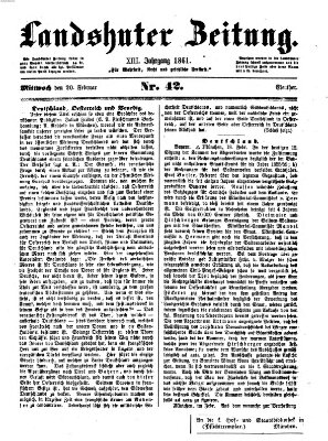 Landshuter Zeitung Mittwoch 20. Februar 1861