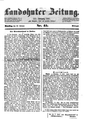 Landshuter Zeitung Samstag 23. Februar 1861