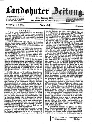 Landshuter Zeitung Samstag 2. März 1861