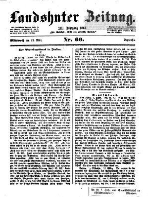 Landshuter Zeitung Mittwoch 13. März 1861