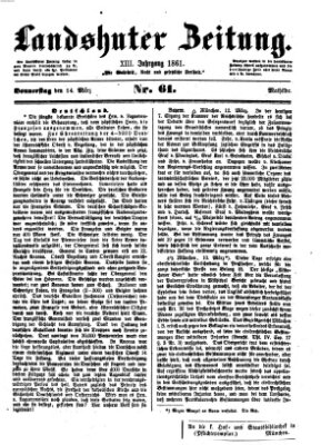 Landshuter Zeitung Donnerstag 14. März 1861