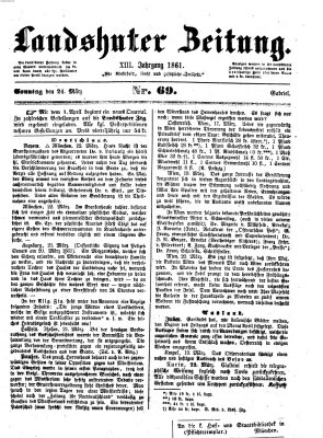 Landshuter Zeitung Sonntag 24. März 1861