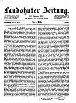 Landshuter Zeitung Dienstag 26. März 1861