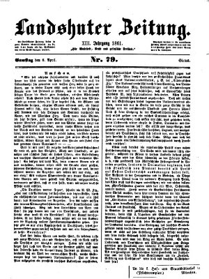 Landshuter Zeitung Samstag 6. April 1861