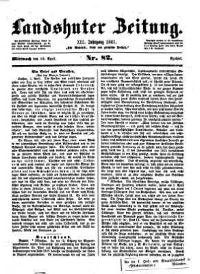 Landshuter Zeitung Mittwoch 10. April 1861