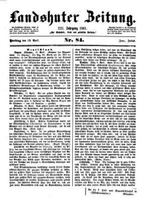 Landshuter Zeitung Freitag 12. April 1861