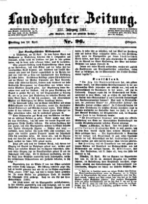 Landshuter Zeitung Freitag 26. April 1861