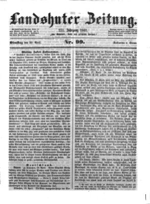 Landshuter Zeitung Dienstag 30. April 1861