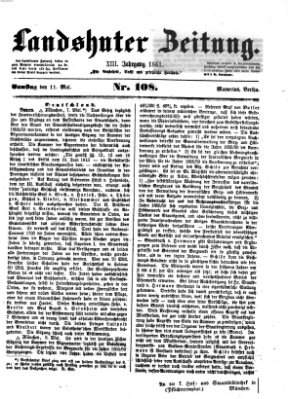 Landshuter Zeitung Samstag 11. Mai 1861