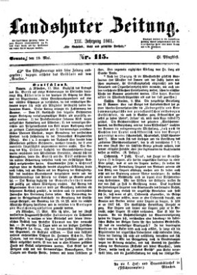 Landshuter Zeitung Sonntag 19. Mai 1861