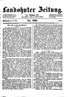 Landshuter Zeitung Mittwoch 22. Mai 1861