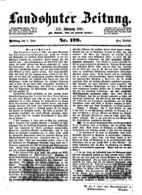 Landshuter Zeitung Freitag 7. Juni 1861