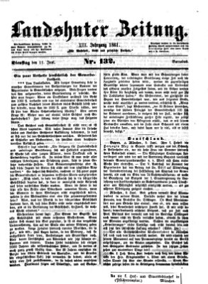 Landshuter Zeitung Dienstag 11. Juni 1861