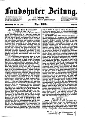 Landshuter Zeitung Mittwoch 12. Juni 1861