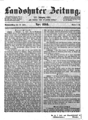 Landshuter Zeitung Donnerstag 13. Juni 1861