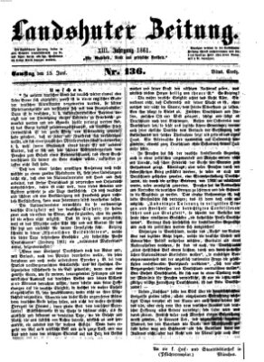 Landshuter Zeitung Samstag 15. Juni 1861