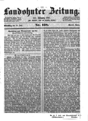 Landshuter Zeitung Dienstag 18. Juni 1861