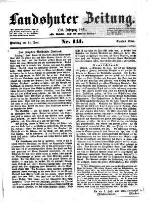 Landshuter Zeitung Freitag 21. Juni 1861