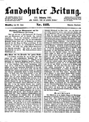 Landshuter Zeitung Samstag 22. Juni 1861