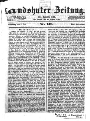 Landshuter Zeitung Dienstag 2. Juli 1861