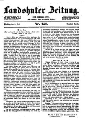 Landshuter Zeitung Freitag 5. Juli 1861