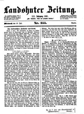 Landshuter Zeitung Mittwoch 10. Juli 1861